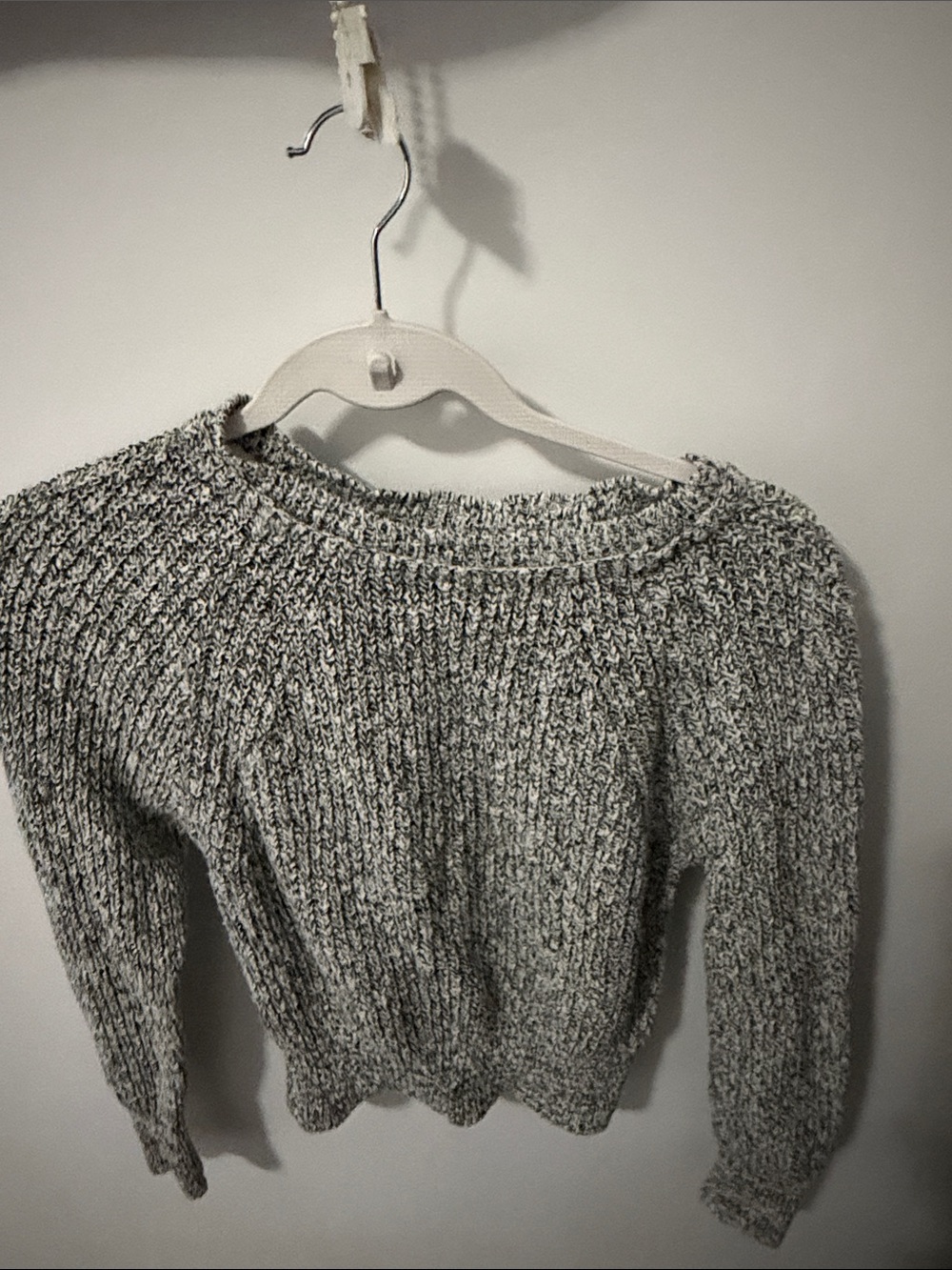 Free People Gray Marled Crewneck Sweater